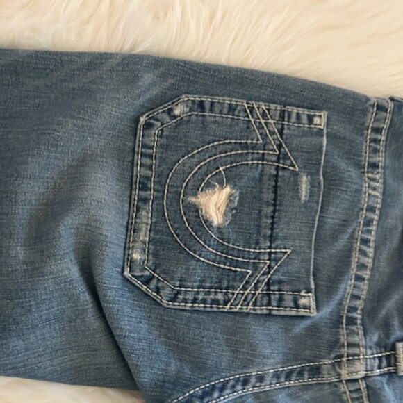 True Religion Sammy Crop Capris Medium Blue 31 - Picture 5 of 7